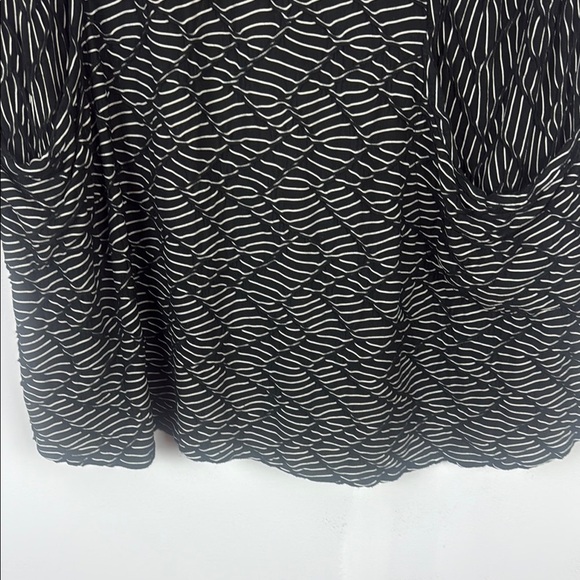 Habitat Black White Stretch Rayon Blend Tunic Top with Pockets Size XL - Picture 9 of 12